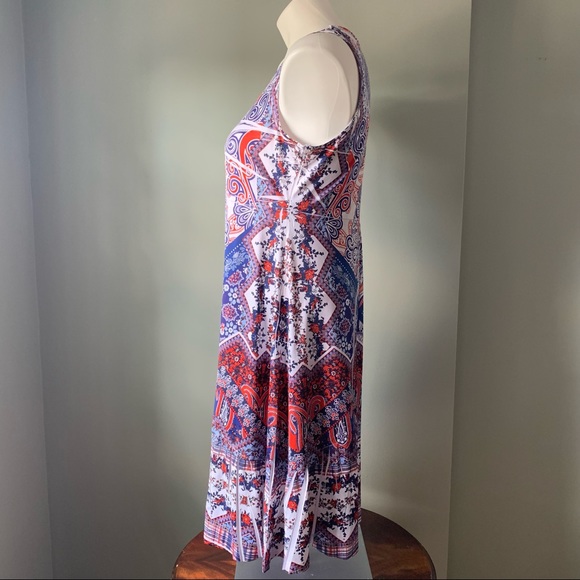 Printed Lightweight Sleeveless V-neck Summer Dress - Picture 3 of 8